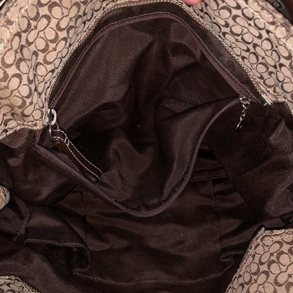 Coach Signature Jacquard Handbag Brown - Picture 4 of 8